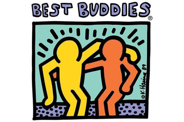 Best Buddies graphic showing two colorful figures representing friendship