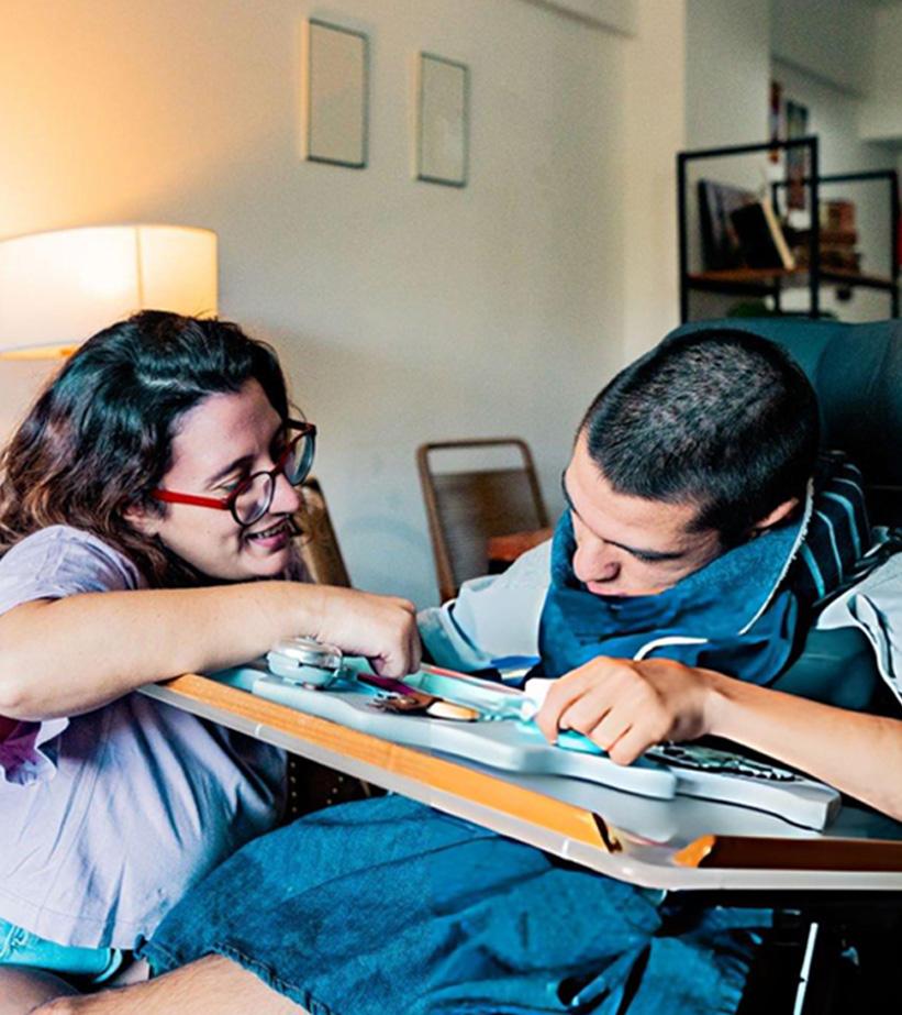 Caregiver supporting person with disabilities